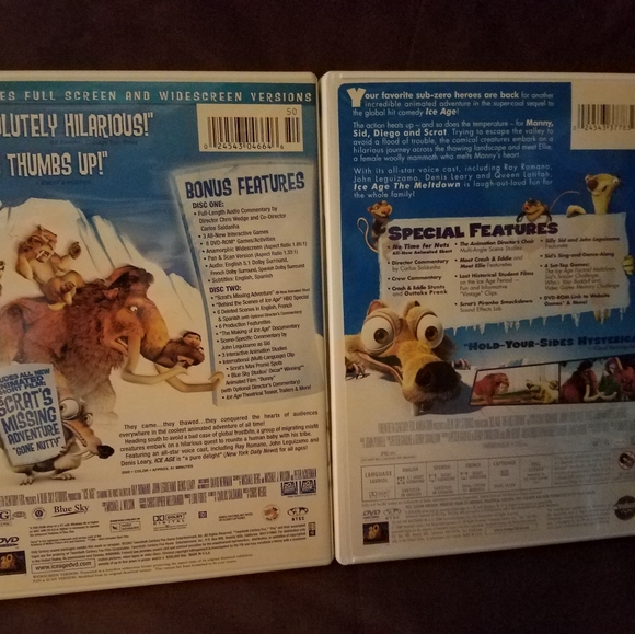 Ice Age and Ice Age: The MeltDown 2 Disc DVDs (Like-New) - Picture 4 of 5